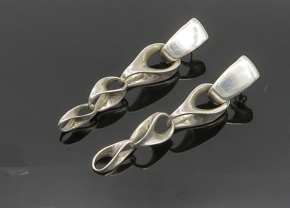 RLM STUDIO 925 Silver & 14K GOLD  Vintage Shiny Heavy Dangle Earrings  EG9882