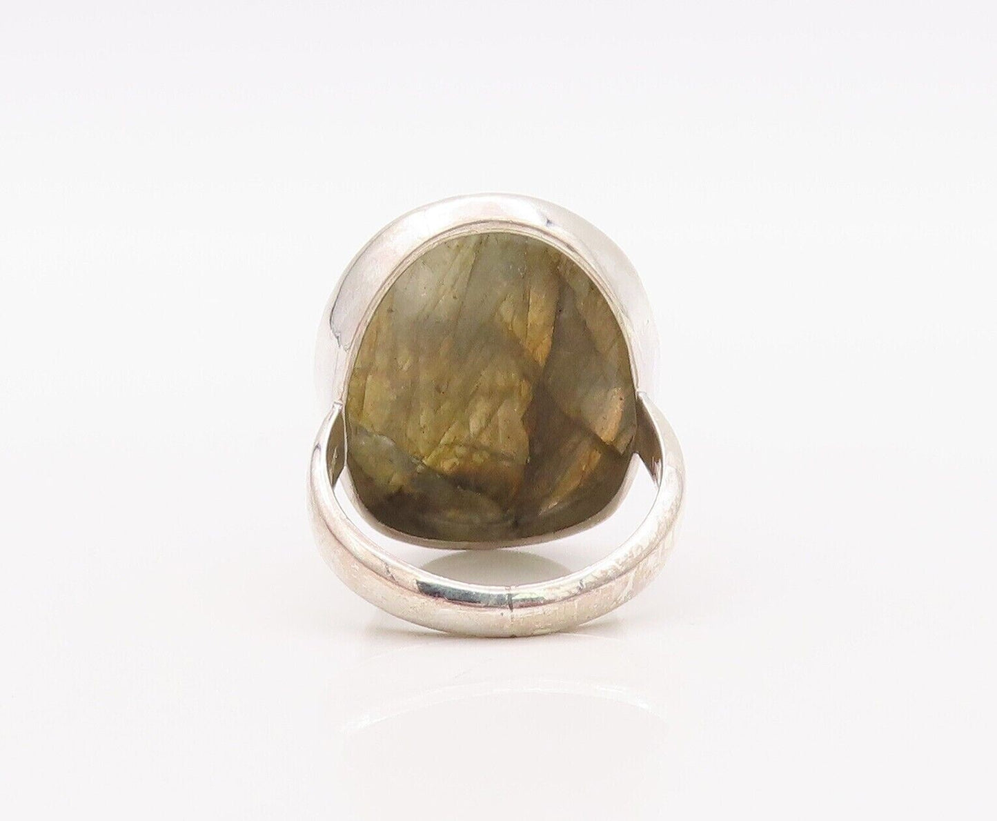 925 Sterling Silver Vintage Ring Large Oval Cabochon Alexandrite  Sz 6.5 RG30272