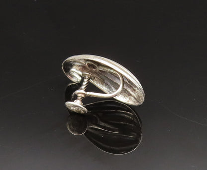 JEWELART 925 Silver  Vintage Unique Ribbed Swirl Screw Back Earrings  EG11934