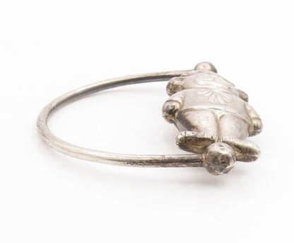925 Sterling Silver Vintage Bracelet Antique Teddy Bear Figure RATTLES  BT11810