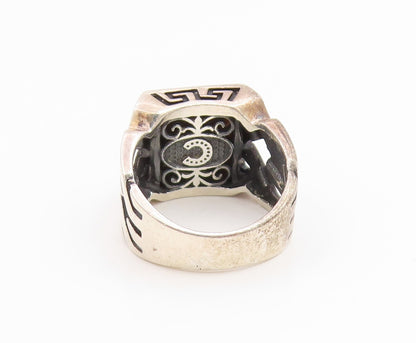 925 Sterling Silver Vintage Ring CHIMODA Bold Tiger's Eye Band  Sz 6.5  RG35463