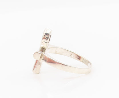 925 Sterling Silver Vintage Ring Religious Ankh Cross Cutout  Sz 9.5  RG33059