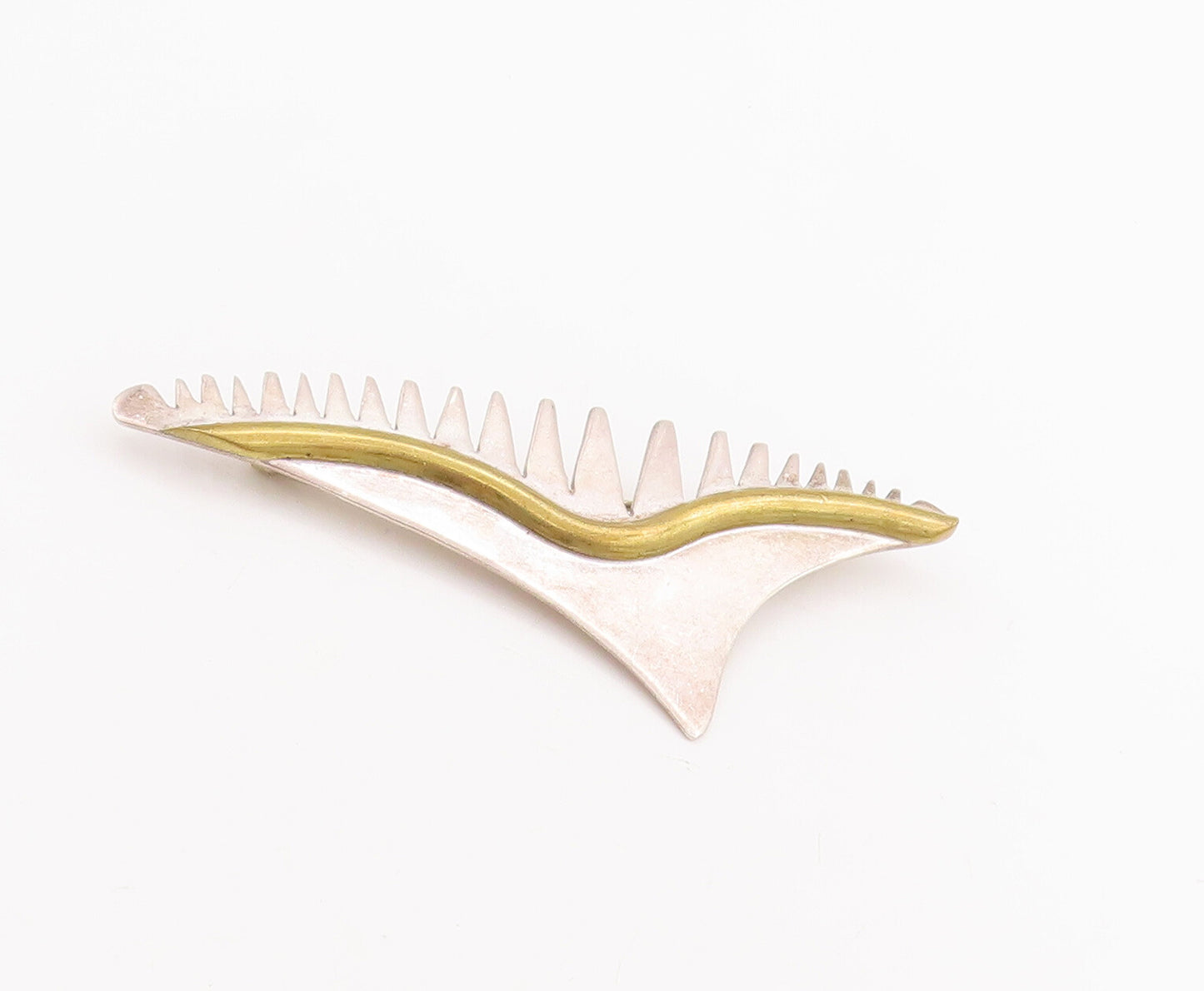 925 Sterling Silver Vintage Brooch Pin MEXICO Designer Spikey Cutout  BP11057