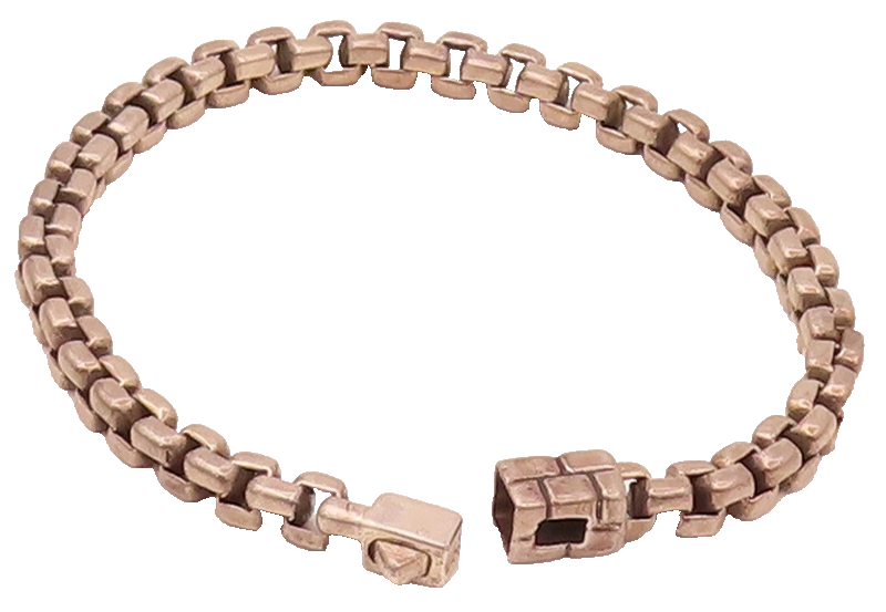 925 Sterling Silver  Vintage Box Chain 3D Bracelet  BT9807