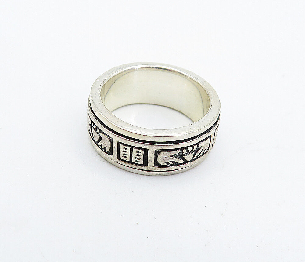 925 Sterling Silver  Vintage Shiny Claddagh Spinning Band Ring Sz 6  RG4471