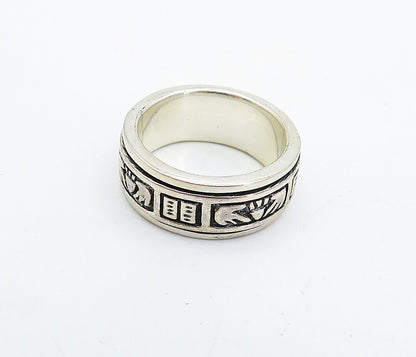 925 Sterling Silver  Vintage Shiny Claddagh Spinning Band Ring Sz 6  RG4471