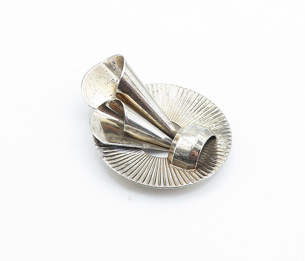 BROOKRAFT 925 Sterling Silver  Vintage Modernist Design Brooch Pin  BP2419