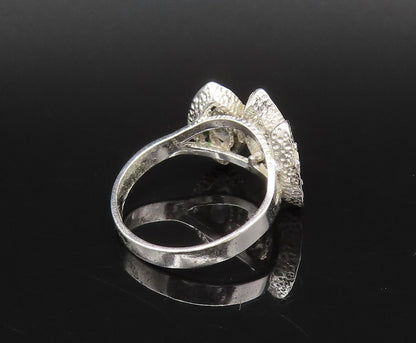 925 Silver  Vintage Three Stone Marquise Shaped Topaz Ring Sz 8.25  RG26103