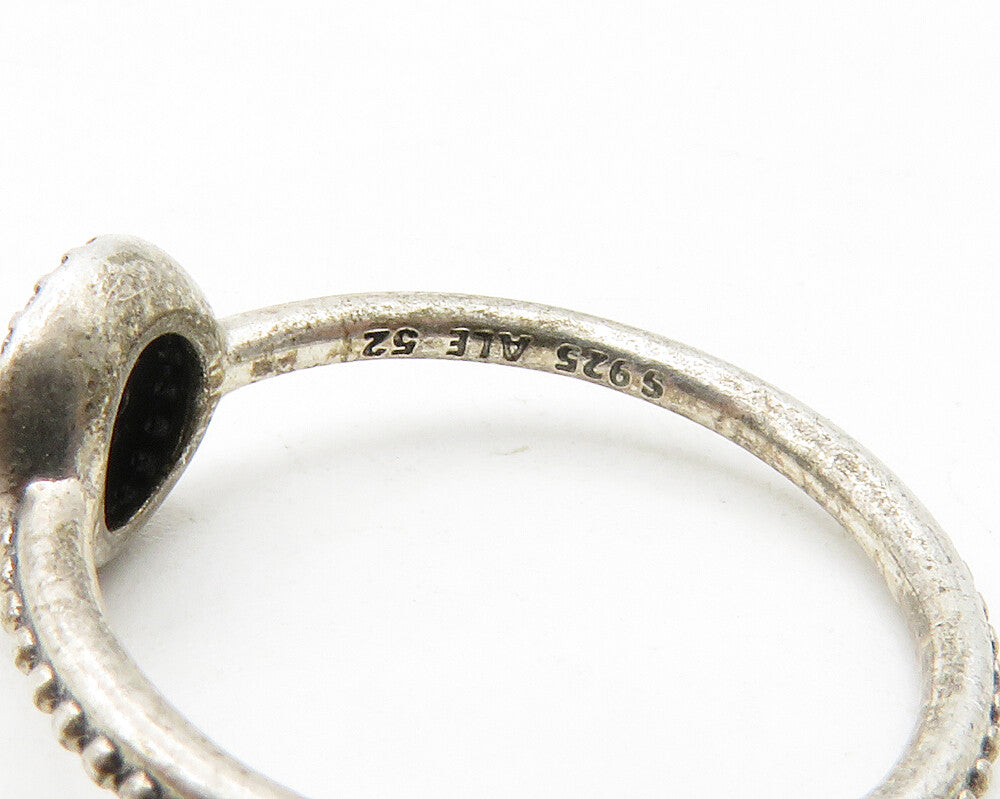 PANDORA 925 Sterling Silver Vintage Topaz Petite Circle Band Ring Sz 6 RG13701