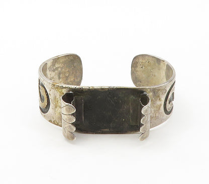 RICHARD REEVE APACHE 925 Silver  Vintage Oxidized Detail Cuff Bracelet  BT6628