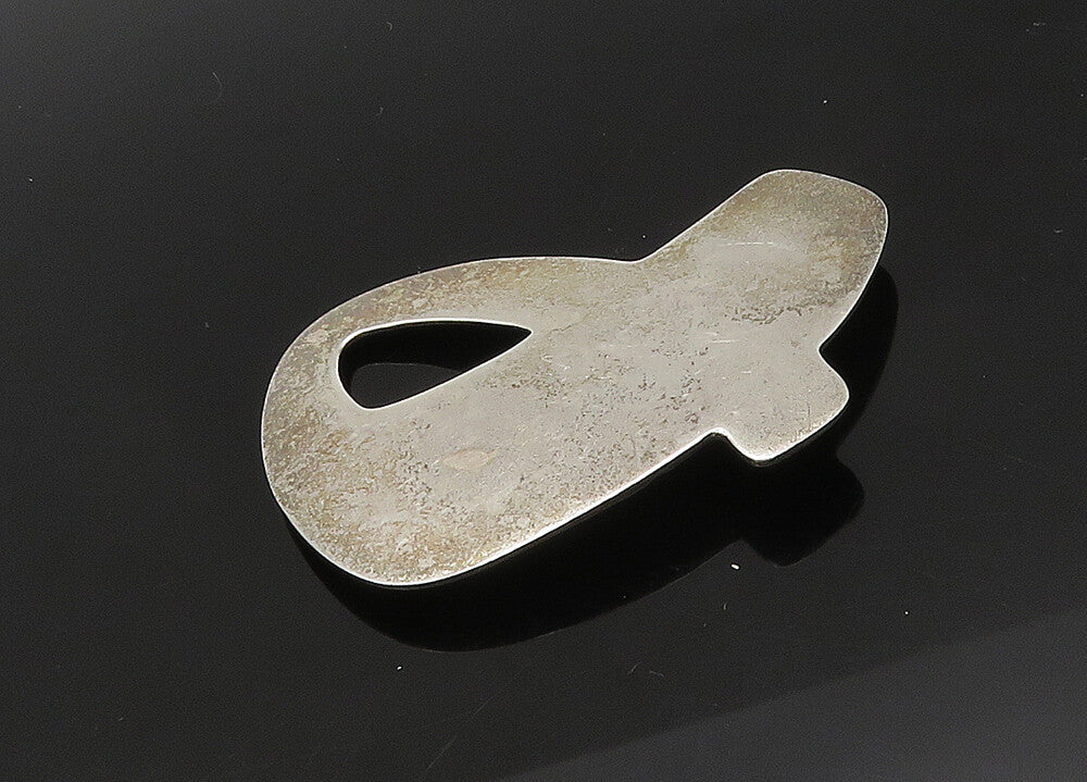 JANE KOPLEWITZ 925 Silver  Vintage Shiny Smooth Ribbon Brooch Pin  BP8341