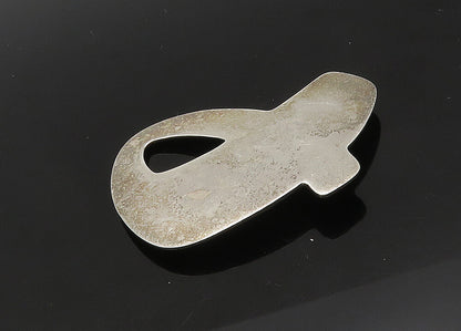 JANE KOPLEWITZ 925 Silver  Vintage Shiny Smooth Ribbon Brooch Pin  BP8341