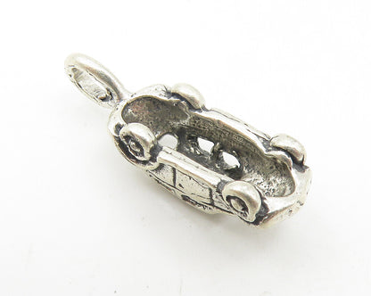 925 Sterling Silver  Vintage Petite Buggie Car Motif Drop Pendant  PT8775
