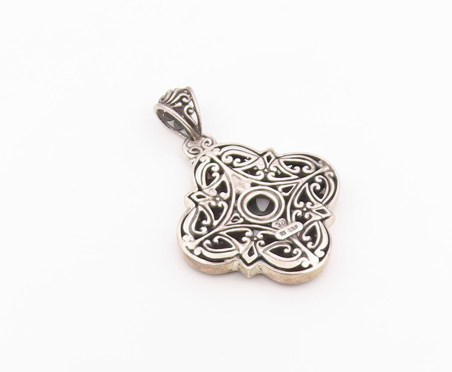 925 Sterling Silver Vintage Pendant Intricate Filigree Quatrefoil Cross  PT26402
