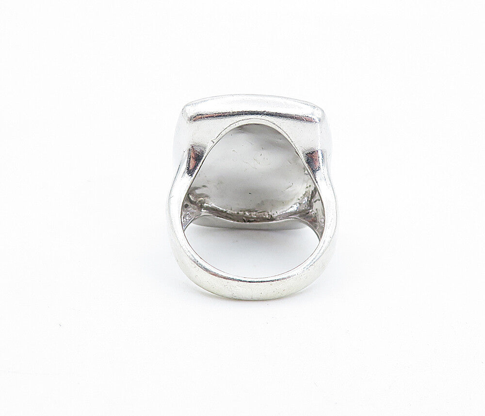 925 Sterling Silver  Jasper & Cubic Zirconia Cocktail Ring Sz 6.5  RG6048