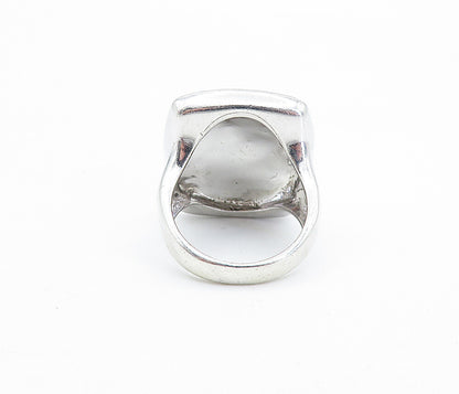 925 Sterling Silver  Jasper & Cubic Zirconia Cocktail Ring Sz 6.5  RG6048