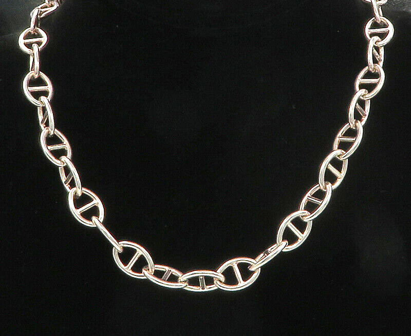 925 Sterling Silver  Shiny Magnetic Closure Anchor Link Chain Necklace  NE2706
