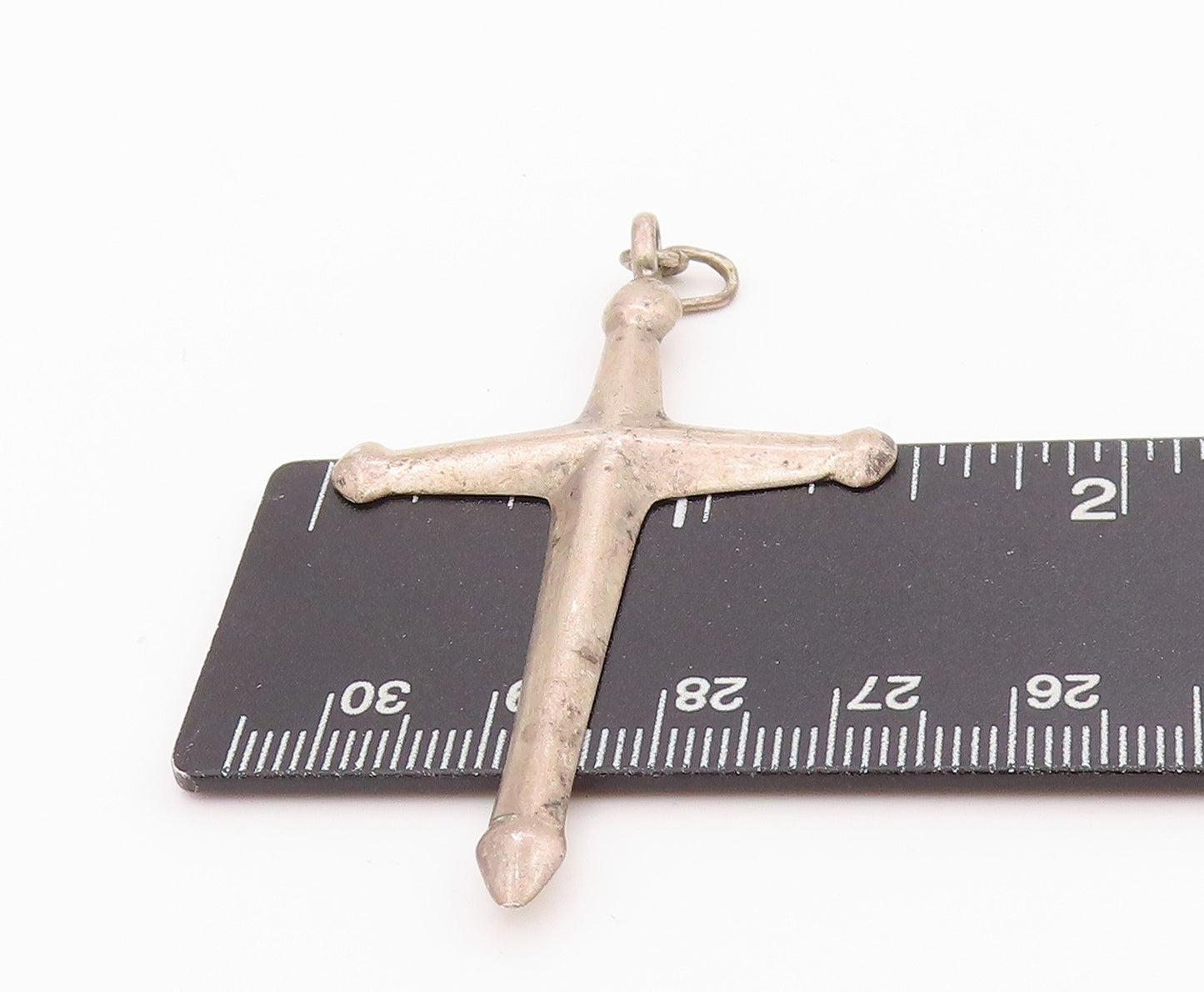 925 Sterling Silver Vintage Pendant Minimalist Antique Religious Cross  PT24489
