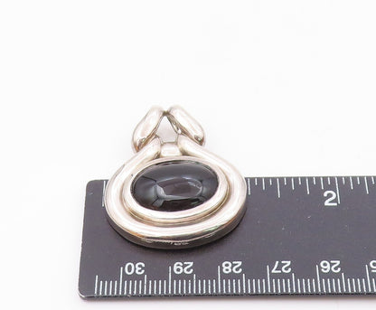 ROSS SIMON 925 Sterling Silver  Vintage Cabochon Black Onyx Pendant  PT11754