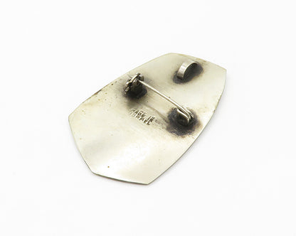 ISRAEL 925 Sterling Silver  Vintage Oxidized Hammered Woman Brooch Pin  BP5749