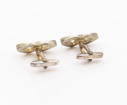 925 Sterling Silver  Vintage Shiny Open Infinity Loop Cuff Links  TR1641