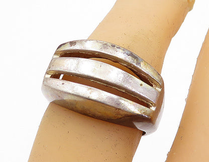 HERMANN SIERSBOL DENMARK 925 Silver  Vintage Square Dome Band Ring Sz 6 RG4160