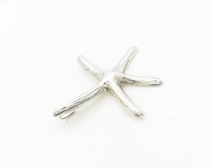 925 Sterling Silver  Vintage Shiny Hollow Smooth Starfish Pendant  PT15346