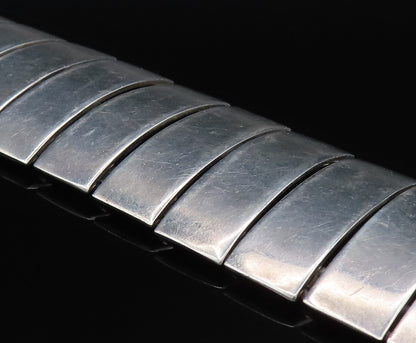 925 Sterling Silver  Vintage Minimalist Rectangle Bar Chain Bracelet  BT9657