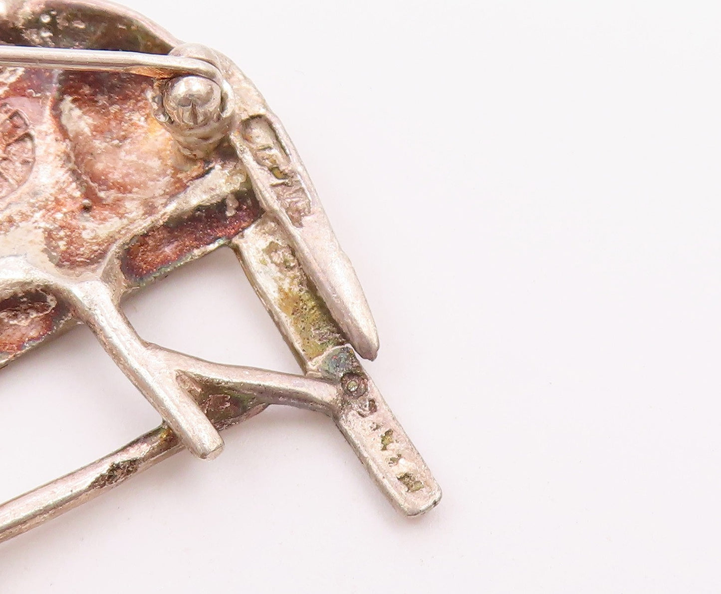 MEXICO 925 Sterling Silver  Vintage Smiling Cat In Chair Brooch Pin  BP9131