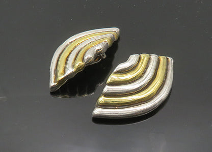 BATAMI ISRAEL 925 Sterling Silver  Vintage 2 Tone Non Pierce Earrings  EG9984