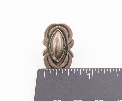 925 Sterling Silver Vintage Earrings Antique Etched Coffee Bean Design  EG13686