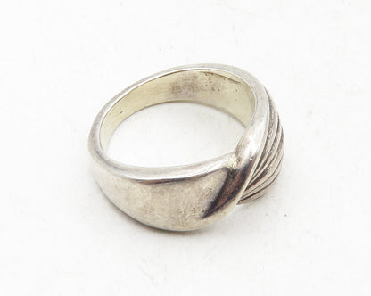 925 Sterling Silver  Vintage Shiny Twist Design Band Ring Sz 6  RG9692