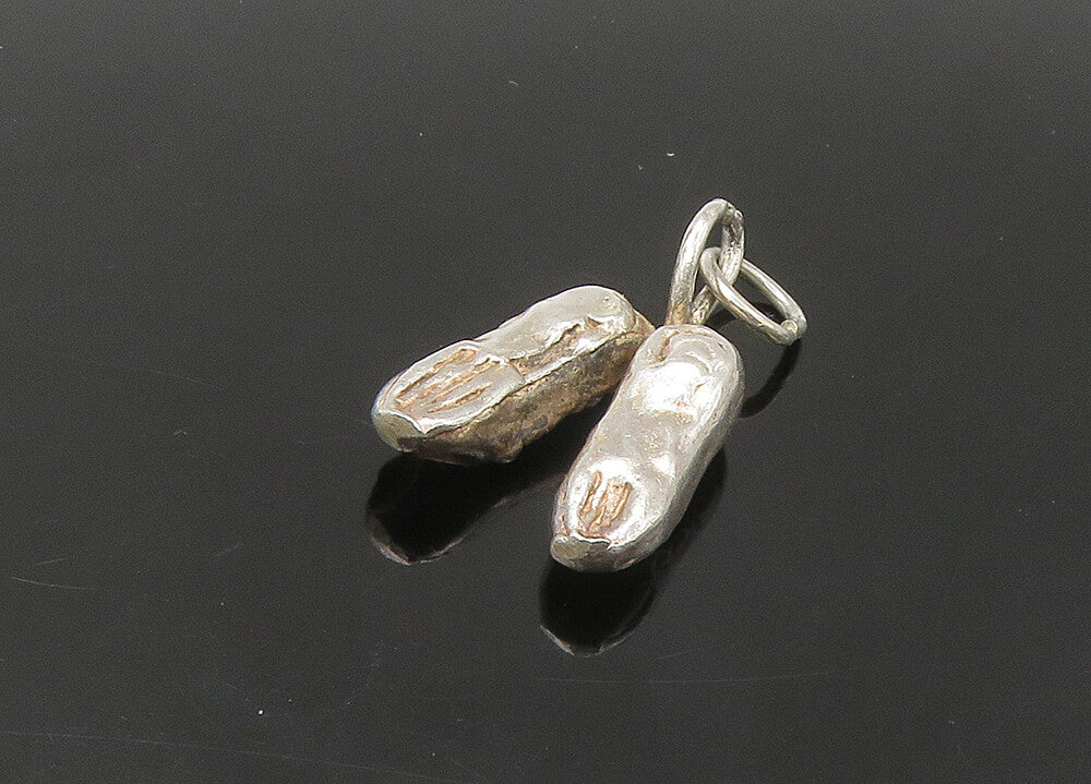 925 Sterling Silver   Vintage Petite Ballet Slippers Dancer Pendant  PT18249