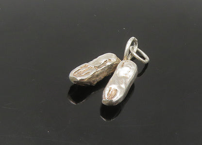 925 Sterling Silver   Vintage Petite Ballet Slippers Dancer Pendant  PT18249
