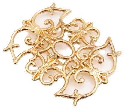 925 Sterling Silver Vintage Brooch Pin Gold Plated Symmetric Design  BP11105