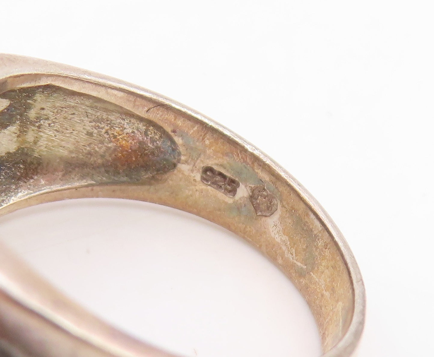 925 Sterling Silver Vintage Ring Multi Gemstone Cluster Band  Sz 8  RG34989