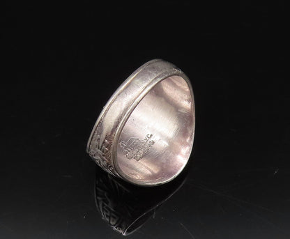 REED & CO. 925 Silver  Vintage Antique Enamel Class Signet Ring Sz 6.5 RG26059