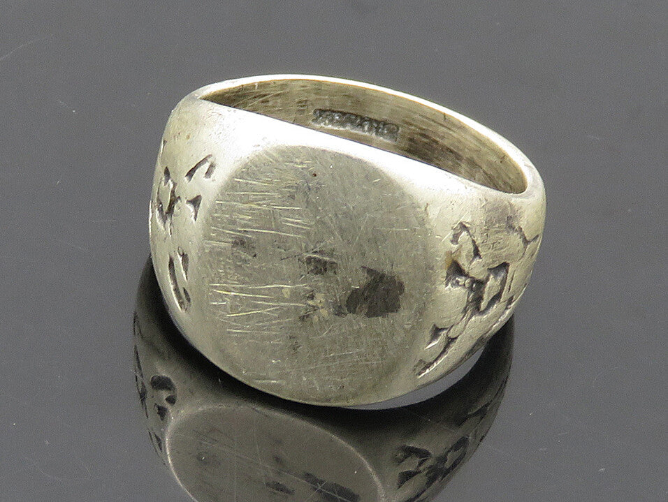 925 Sterling Silver  Vintage Antique US Military Band Ring Sz 8.5  RG18890