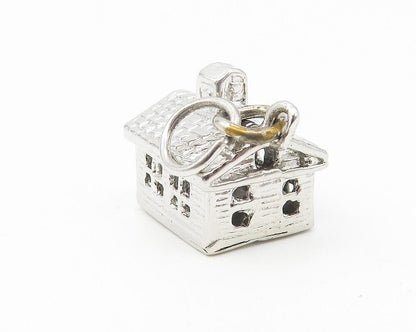 925 Sterling Silver  Vintage Petite Couple in Front Of House Pendant  PT9091