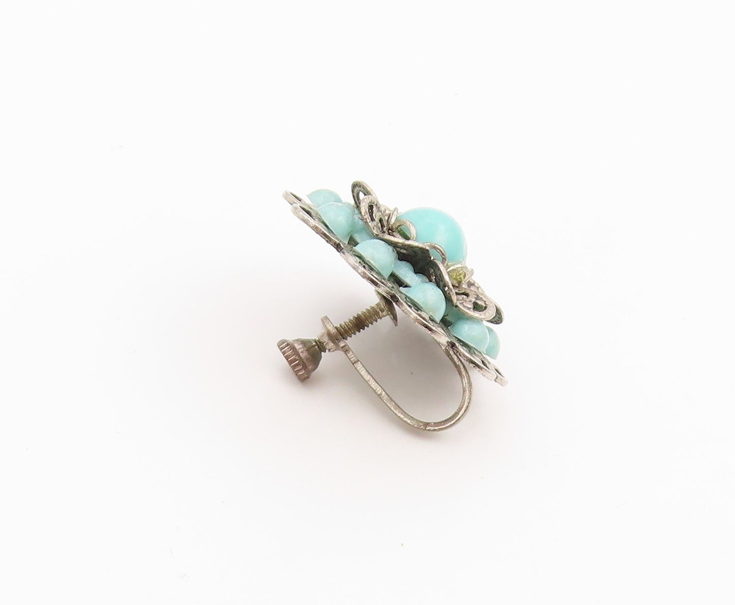 925 Sterling Silver Vintage Earrings Designer Multi Gemstone Single Lot  EG14295
