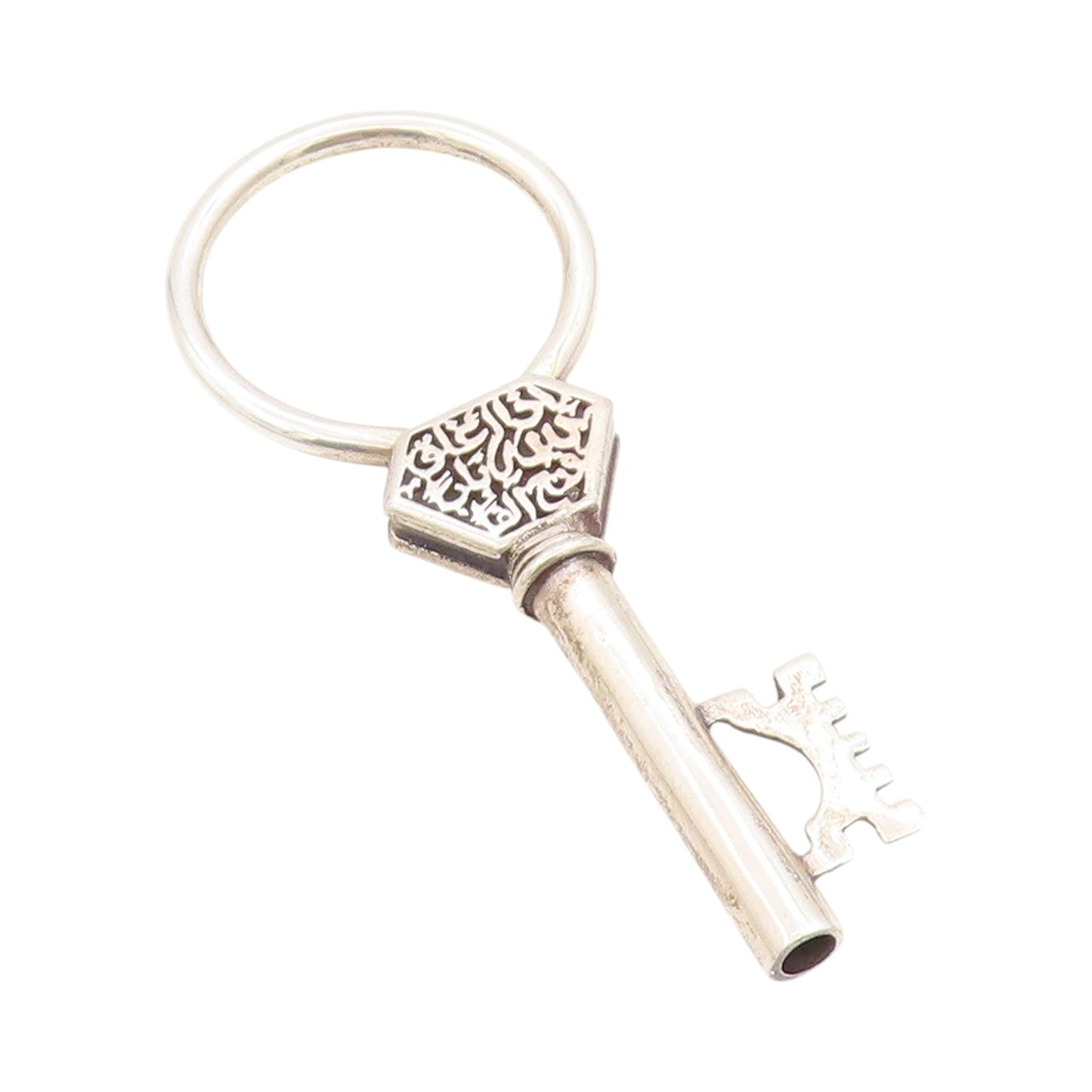925 Sterling Silver Vintage Key Chain MIDDLE EAST Solid Key Fob Design  TR3960