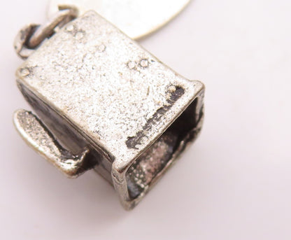 925 Sterling Silver  Vintage Petite Slot Machine Las Vegas Pendant  PT17973