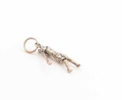 925 Sterling Silver Vintage Pendant 3D Etched Golf Sport Swing Charm  PT25125