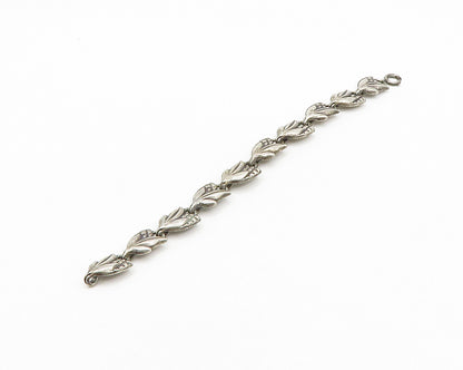 NAPIER 925 Sterling Silver  Vintage Antique Rare Floral Chain Bracelet  BT7958