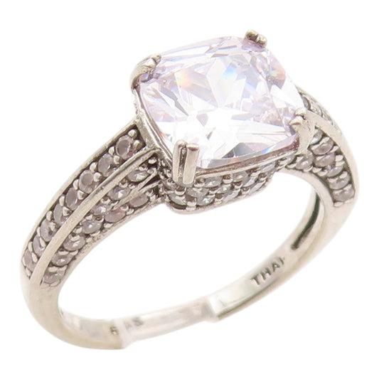 925 Sterling Silver Vintage Ring Minimalist CZ Statement Band  Sz 6  RG36265