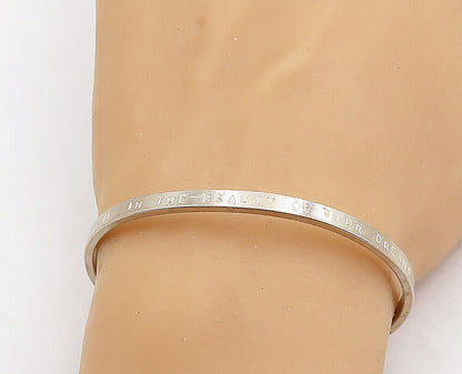 925 Sterling Silver  Believe In Your Dreams Etched Thin Cuff Bracelet  BT1485