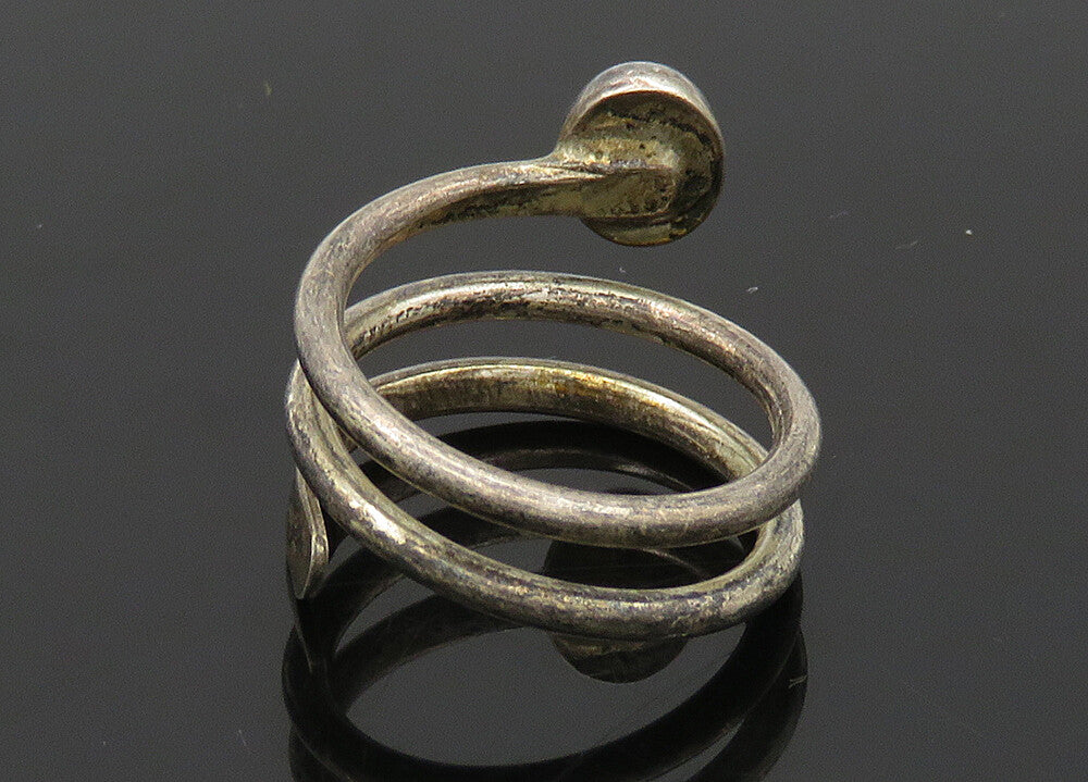 MEXICO 925 Silver  Vintage Cabochon Cut Black Onyx Band Ring Sz 7.5  RG20815