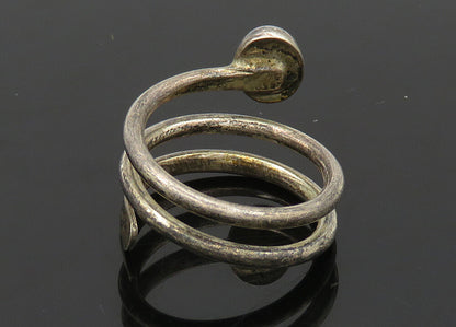 MEXICO 925 Silver  Vintage Cabochon Cut Black Onyx Band Ring Sz 7.5  RG20815