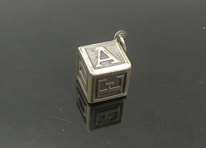 BEAU 925 Sterling Silver   Vintage Baby Alphabet Block Pendant  PT18292