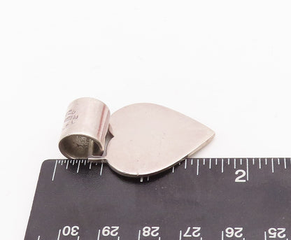 925 Sterling Silver Vintage Pendant MEXICO Minimalist Solid Love Heart  PT23357